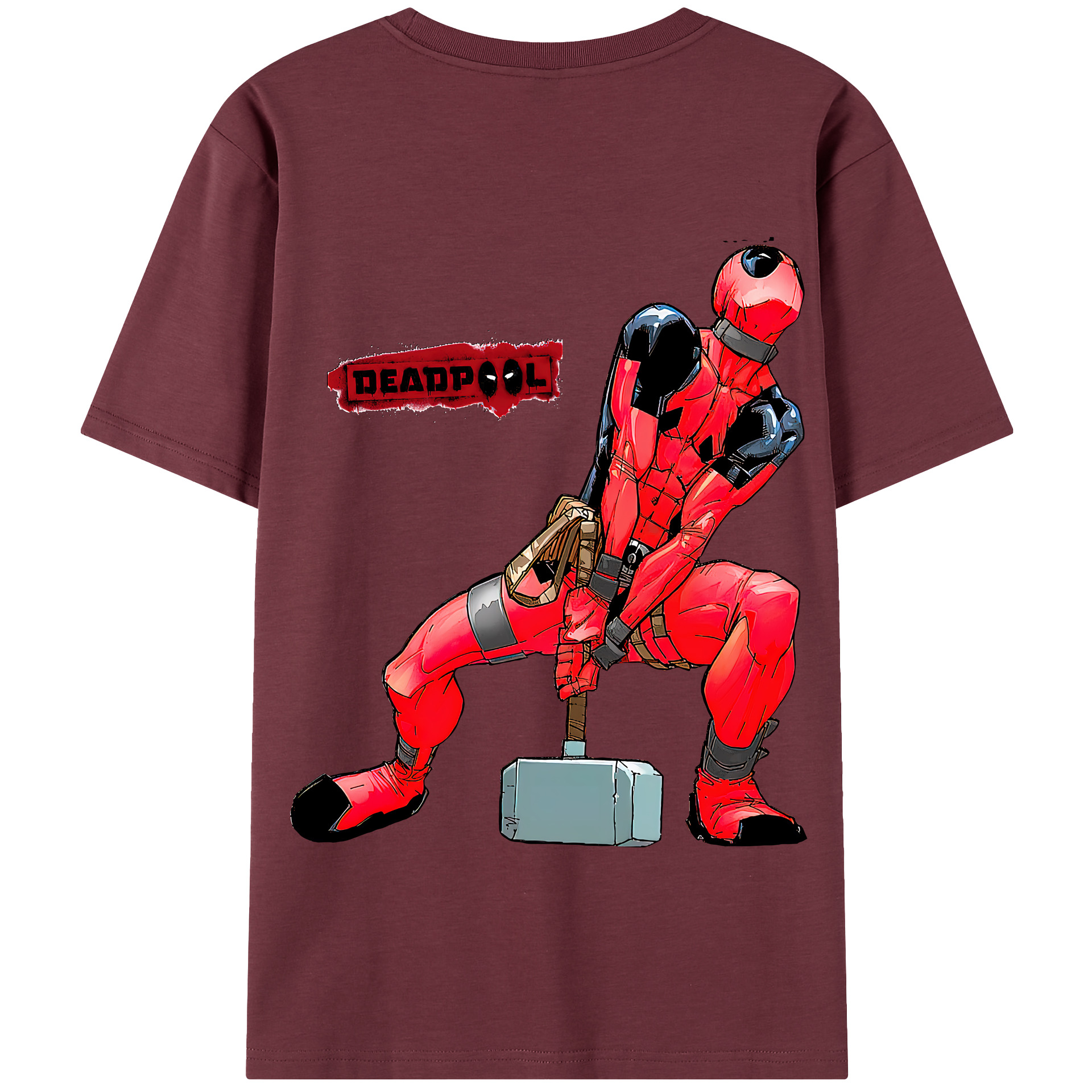 （画像用） Deadpool デッドプール 綿100％半袖Tシャツ（背面プリント）